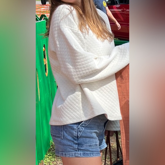 J. Crew Top Seller Reversible Quilted Pullover Crewneck Sweater Sweatshirt Large - Picture 5 of 5